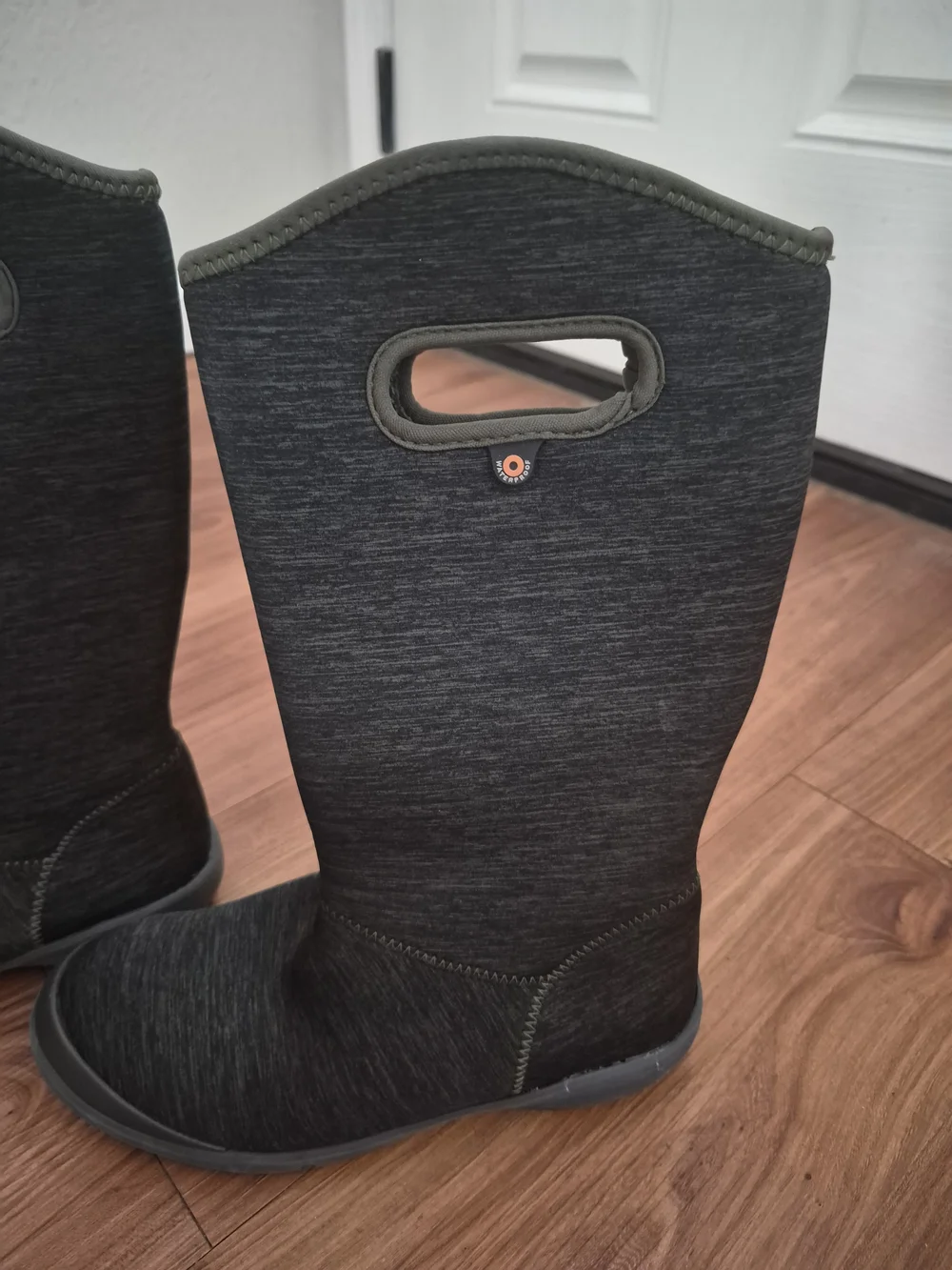 BOGS Charlie Black Heather Neoprene Tall Waterproof Boots Women’s 6
